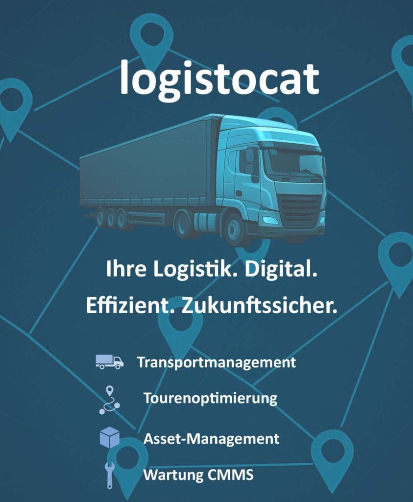 Dieses Bild beschreibt die essentiellen Features der logistocat Transportmanagement Software