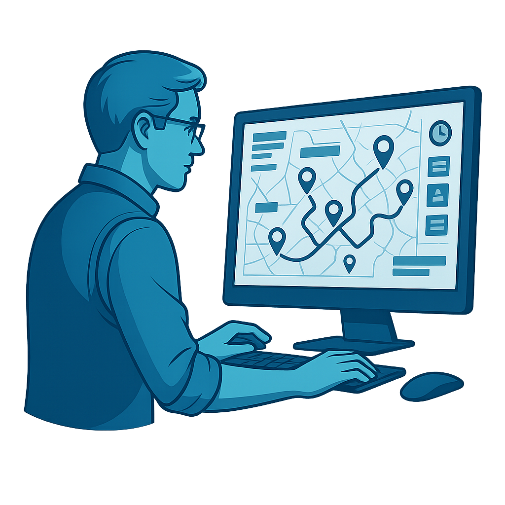 Tourenplanung Software mit Drag & Drop Karte (OpenStreetMap)