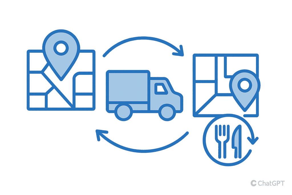 Effiziente Tourenplanung, Rückholung und Mehrfachlieferung im Catering Prozess.